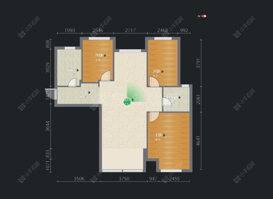 常州新城春天里在售二手房源户型图_小牛看房