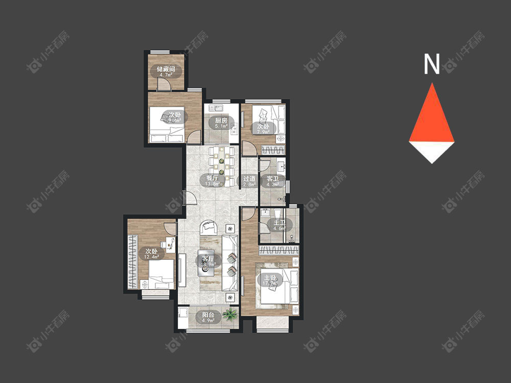 常州万科城在售二手房源户型图_小牛看房