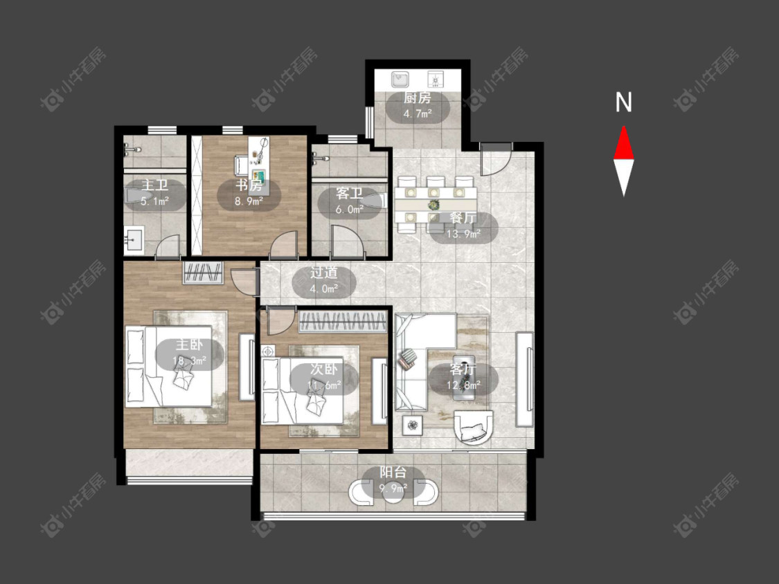 龙湖景粼天著房源户型图 常州龙湖景粼天著在售二手房源户型图_小牛看房