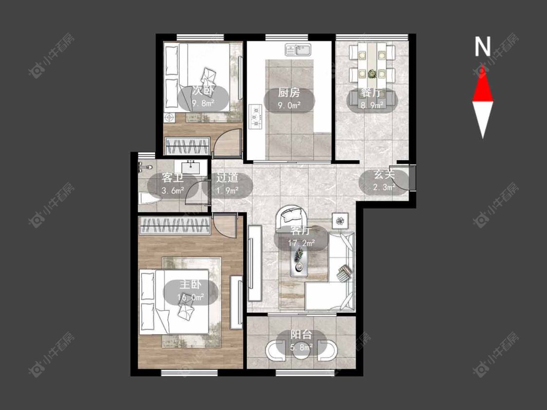 中奥珑郡房源户型图 常州中奥珑郡在售二手房源户型图_小牛看房