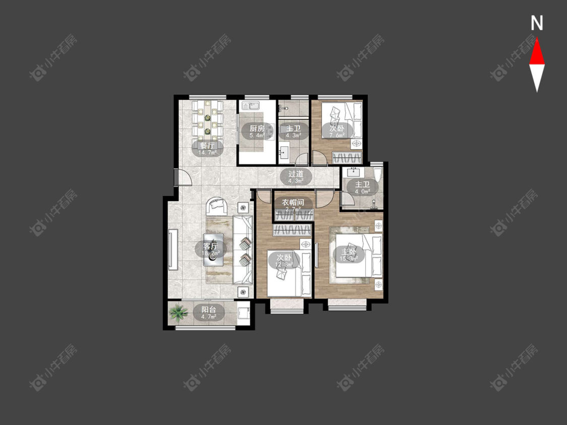 常州龙城金茂府西区在售二手房源户型图_小牛看房
