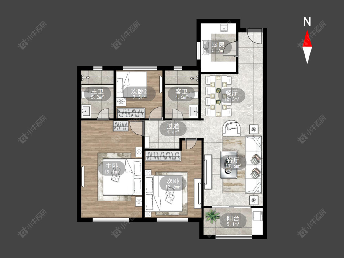 常州路劲铂隽在售二手房源户型图_小牛看房