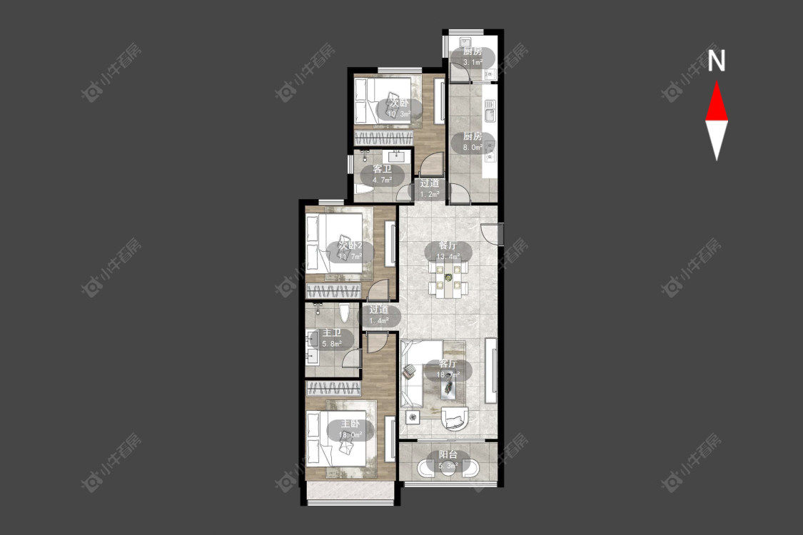 常州恒大御景在售二手房源户型图_小牛看房