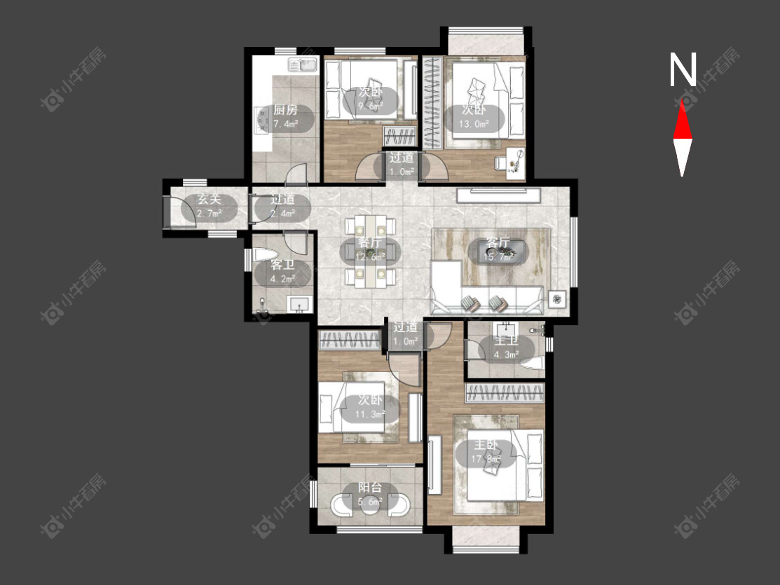 常州高成天鹅湖在售二手房源户型图_小牛看房