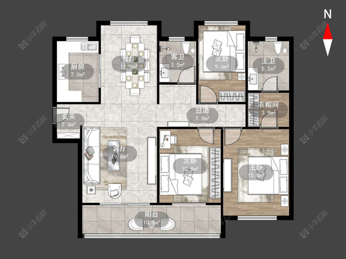常州新城香溢澜桥一期在售二手房源户型图_小牛看房