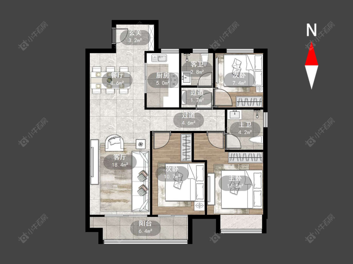 常州昱湖上观在售二手房源户型图_小牛看房