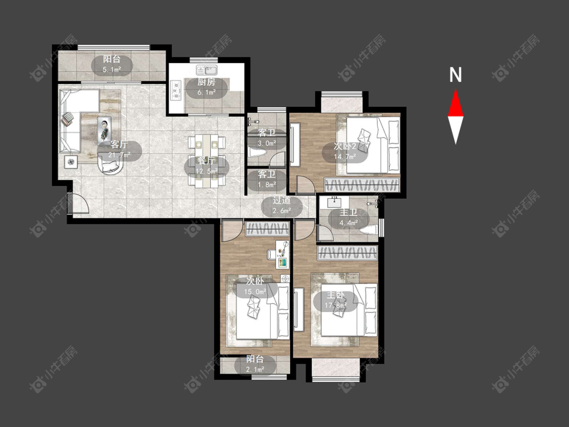 常州大名城北区在售二手房源户型图_小牛看房