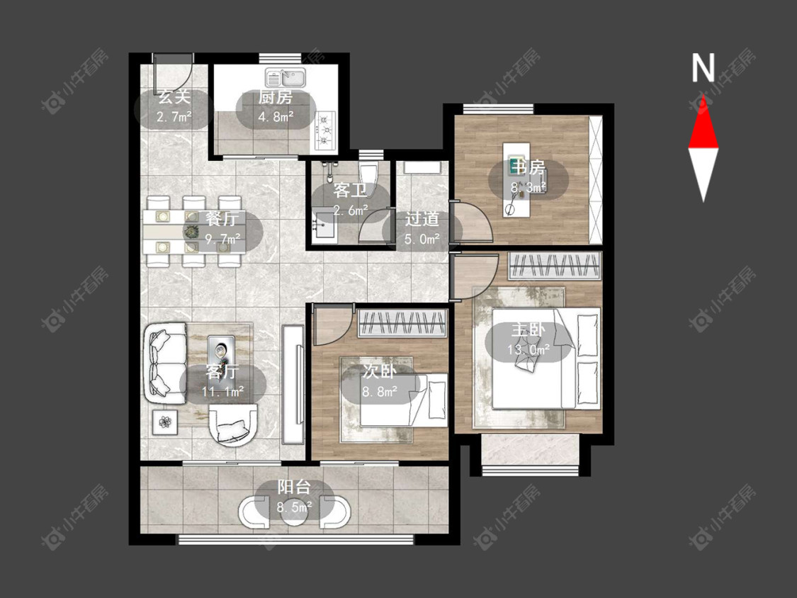 常州中梁金科启宸在售二手房源户型图_小牛看房