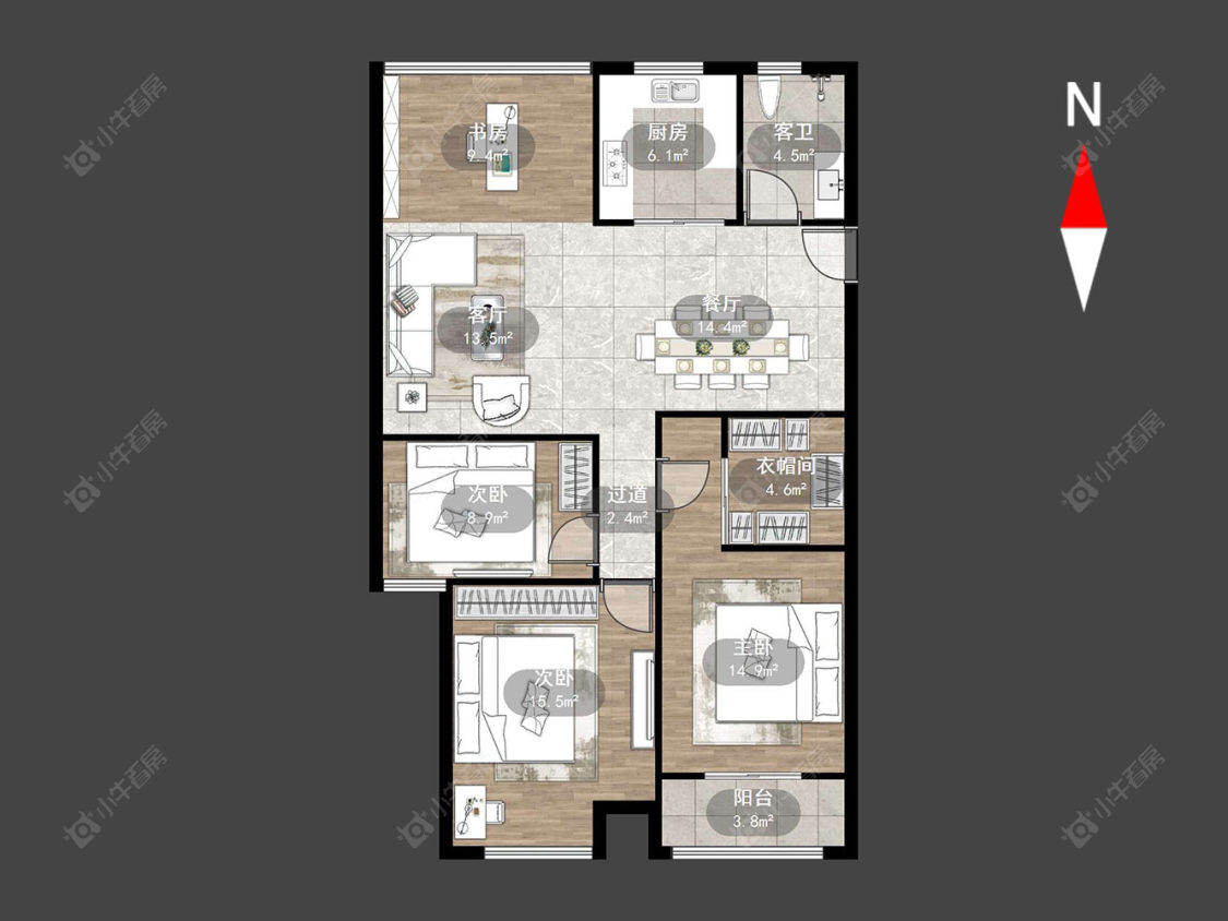 常州龙涛香榭丽园在售二手房源户型图_小牛看房