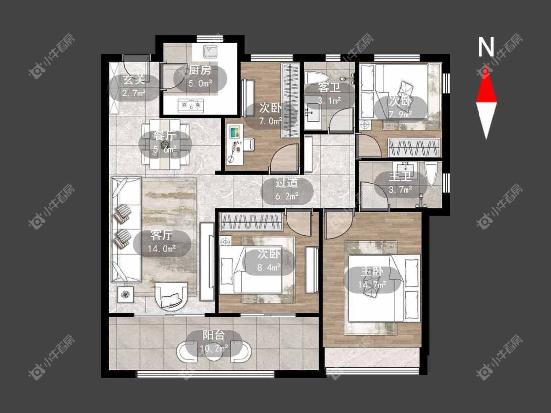 三盛璞悦湾房源户型图 常州三盛璞悦湾在租房源户型图_小牛看房
