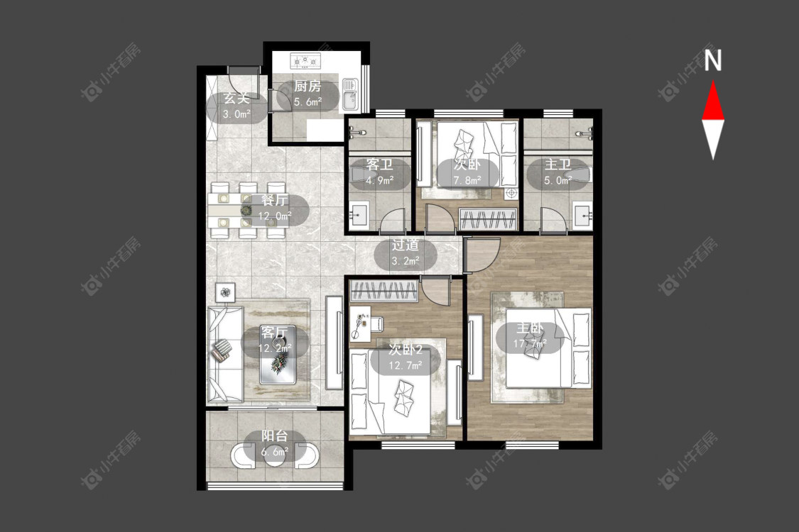 常州玉兰广场五期在售二手房源户型图_小牛看房
