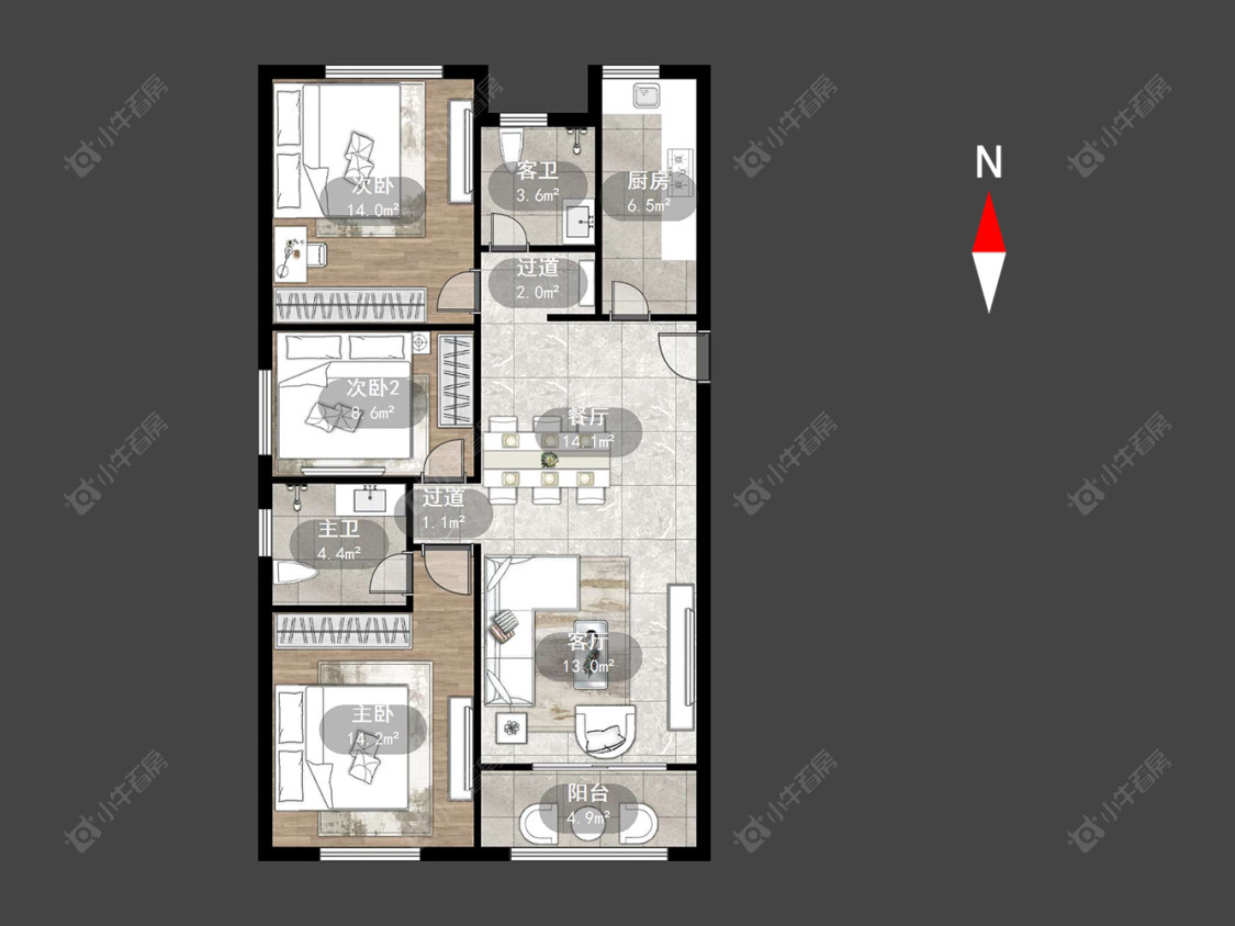 常州绿地世纪城三期在售二手房源户型图_小牛看房