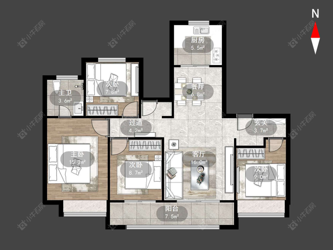 常州保利和光晨樾在售二手房源户型图_小牛看房