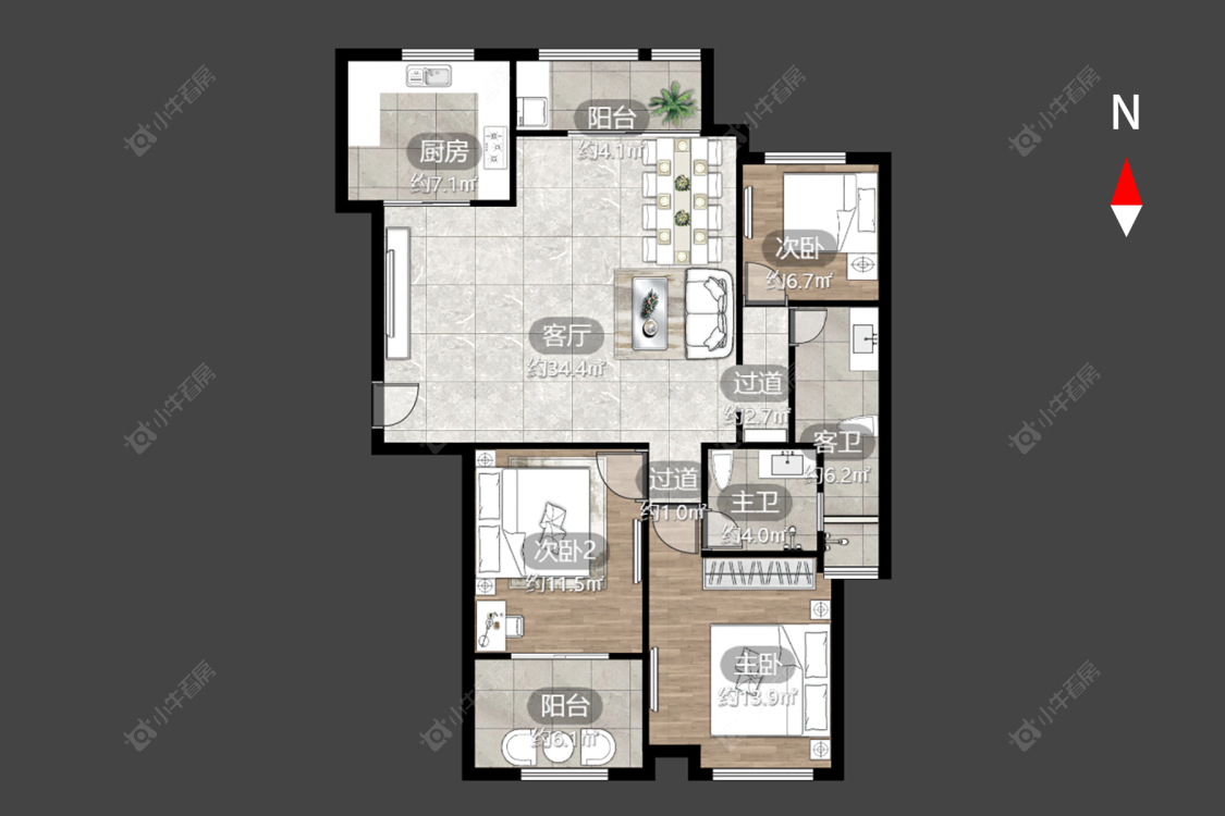 常州万骏金域丹堤在售二手房源户型图_小牛看房