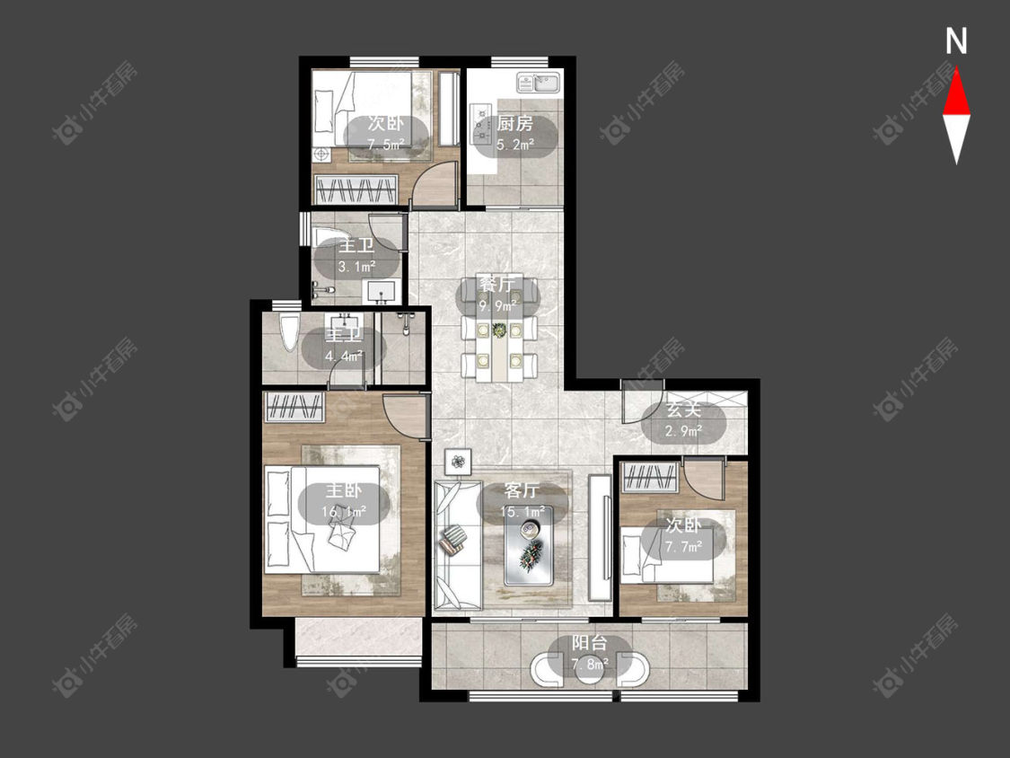 保利和光晨樾房源户型图 常州保利和光晨樾在售二手房源户型图_小牛看房