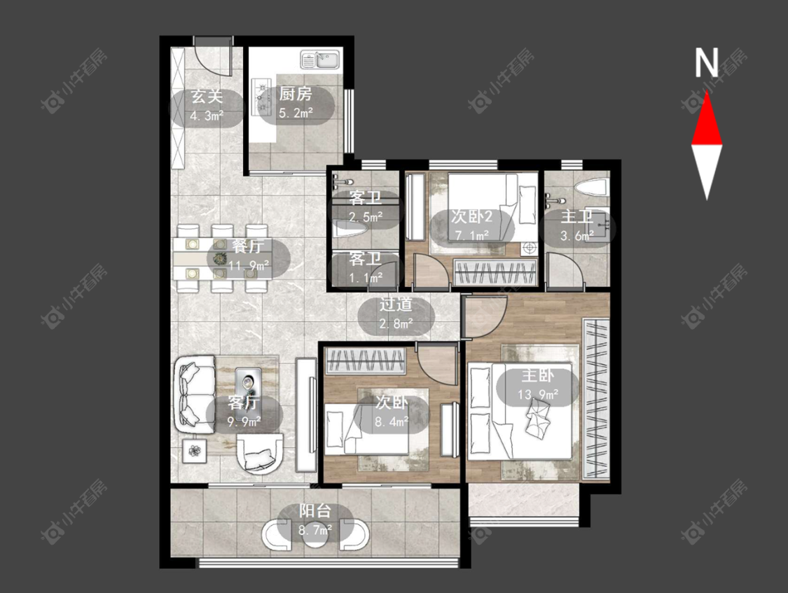 常州碧桂园碧玥和鸣在售二手房源户型图_小牛看房
