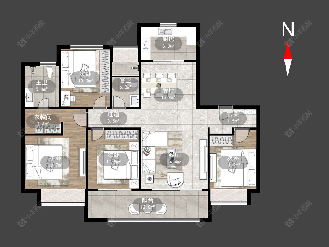 华宇常宁府房源户型图 常州华宇常宁府在售二手房源户型图_小牛看房