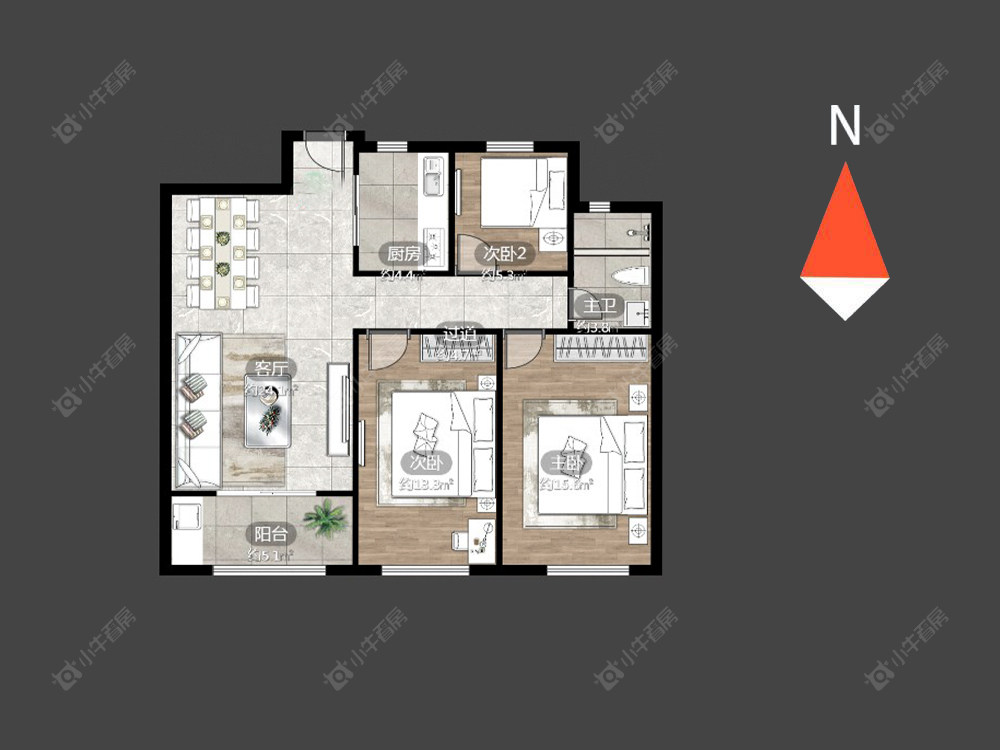 常州招商花园城在售二手房源户型图_小牛看房
