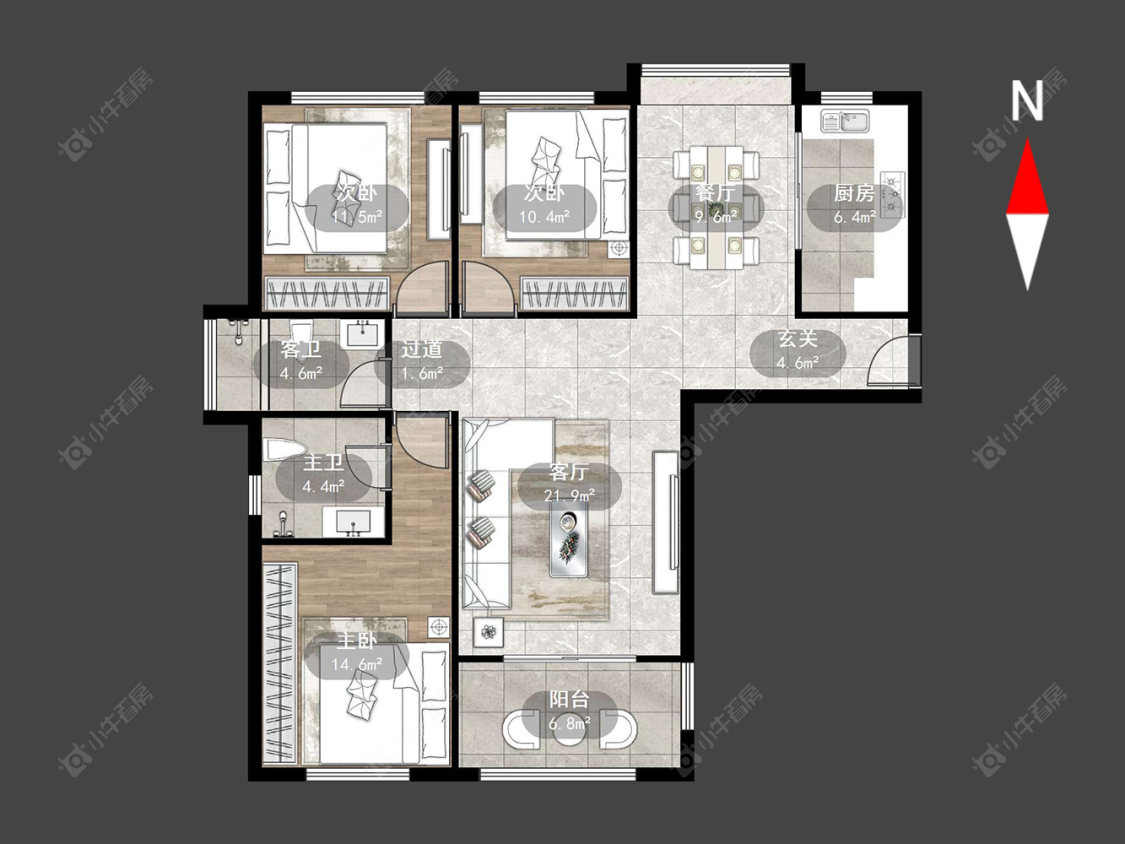 莱蒙城公园里房源户型图 常州莱蒙城公园里在售二手房源户型图_小牛看房