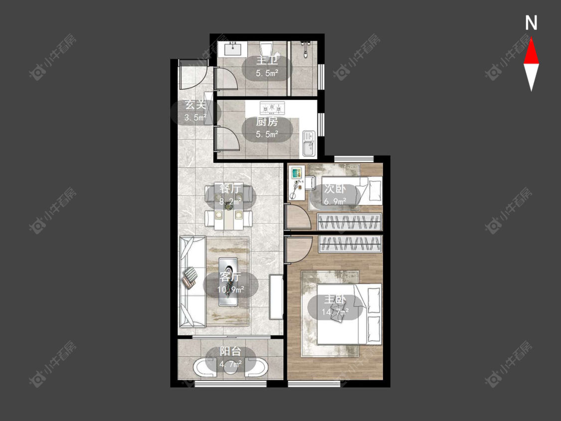 常州湖港名城在售二手房源户型图_小牛看房