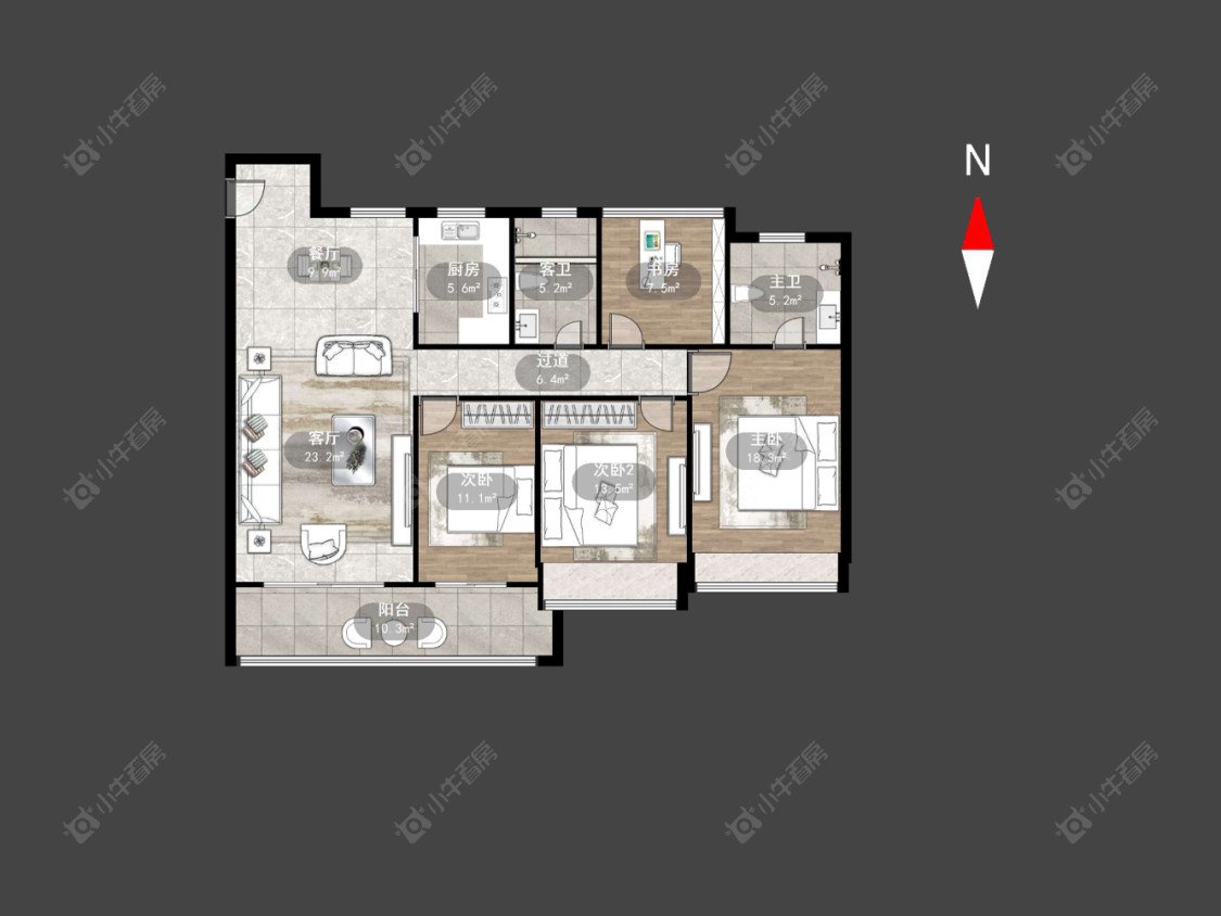 常州龙湖景粼天著在售二手房源户型图_小牛看房