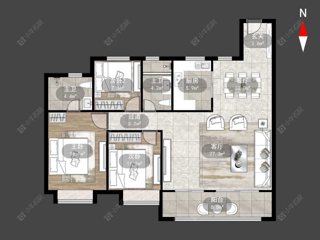 常州锦上香郡在售二手房源户型图_小牛看房