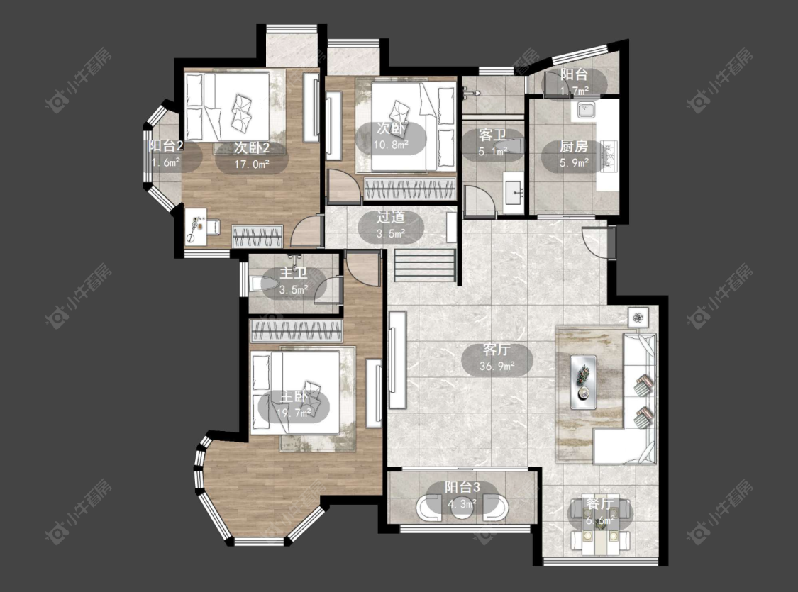 奥林匹克花园房源户型图 常州奥林匹克花园在售二手房源户型图_小牛看房
