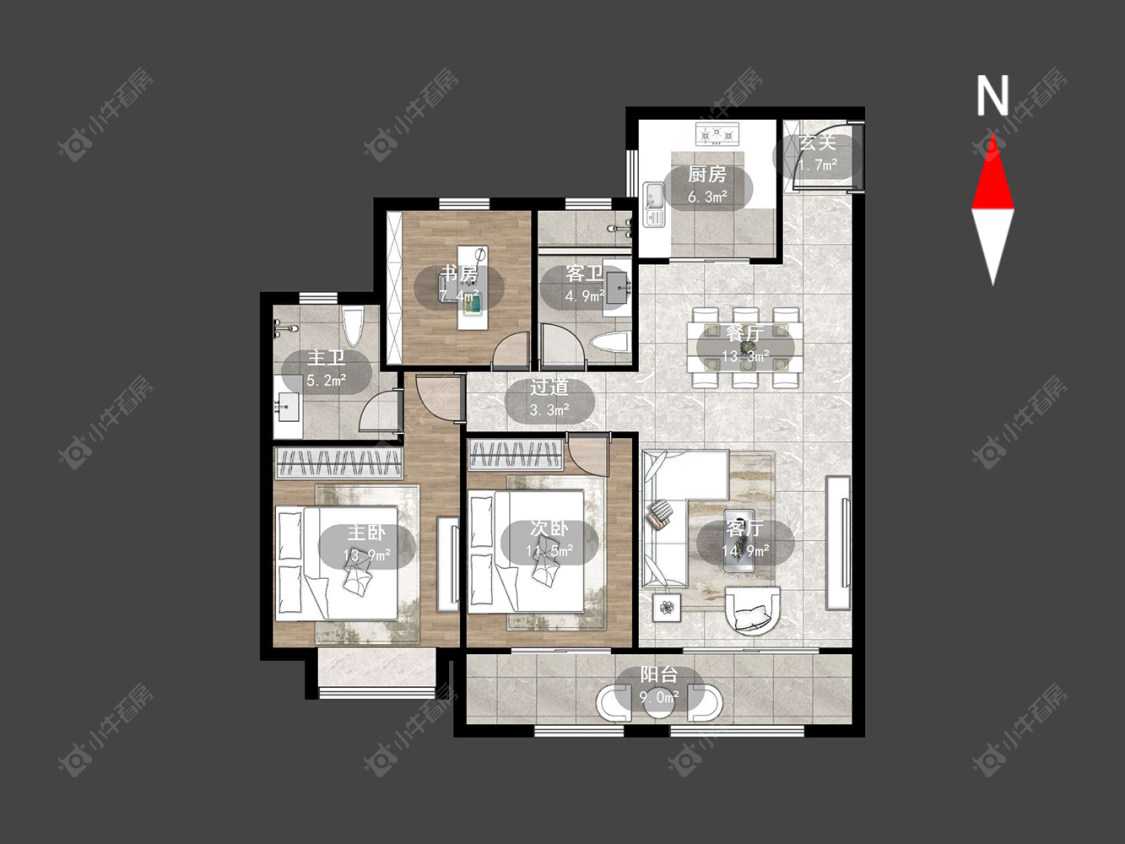 常州美林湖龙门里在售二手房源户型图_小牛看房
