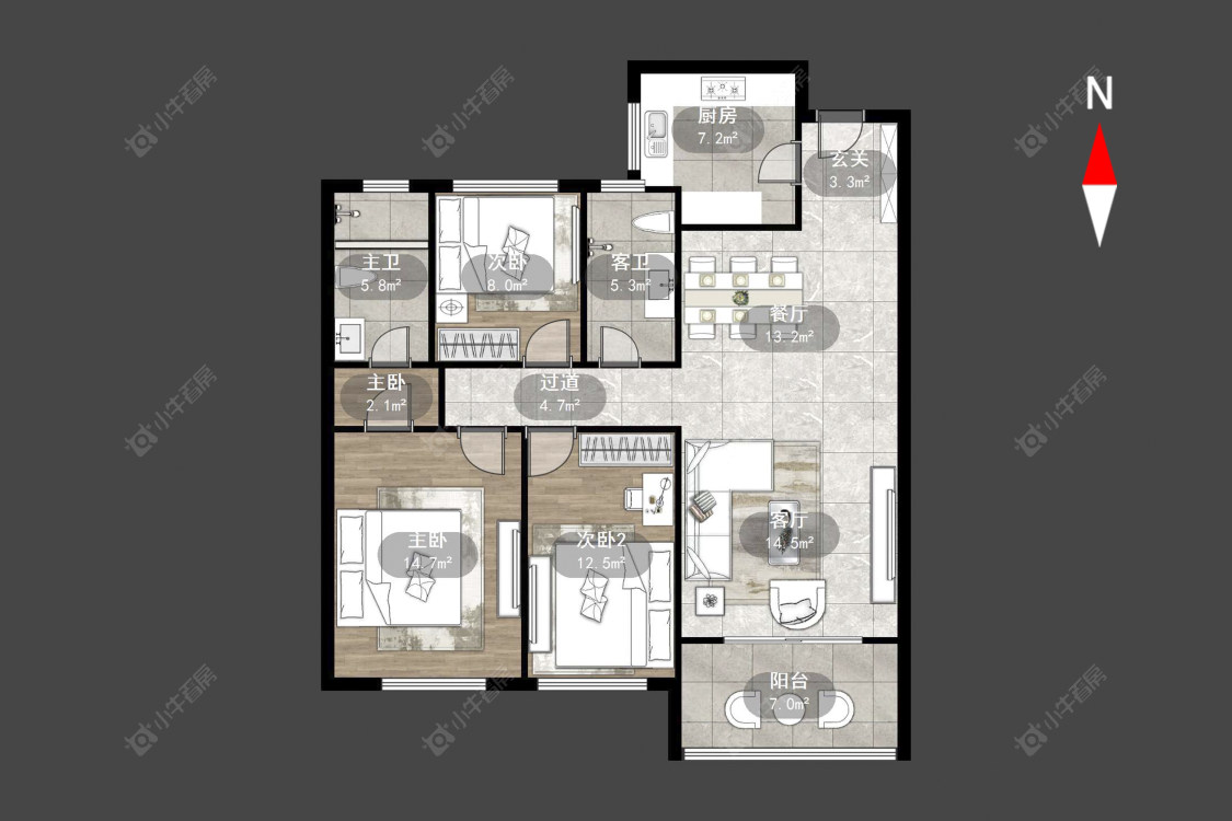 常州玉兰广场五期在售二手房源户型图_小牛看房
