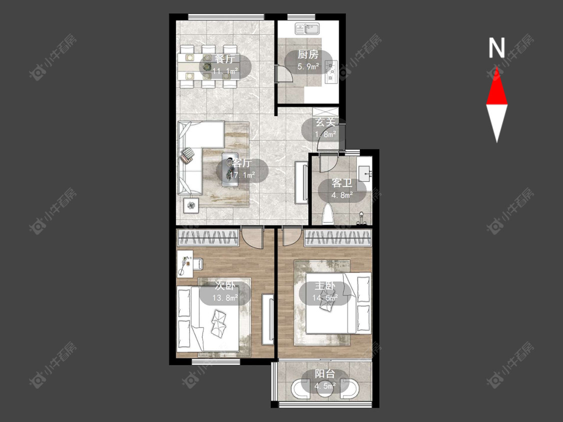 常州圩墩新村在售二手房源户型图_小牛看房