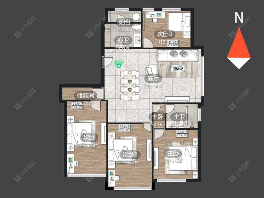 常州世纪华城东区在售二手房源户型图_小牛看房