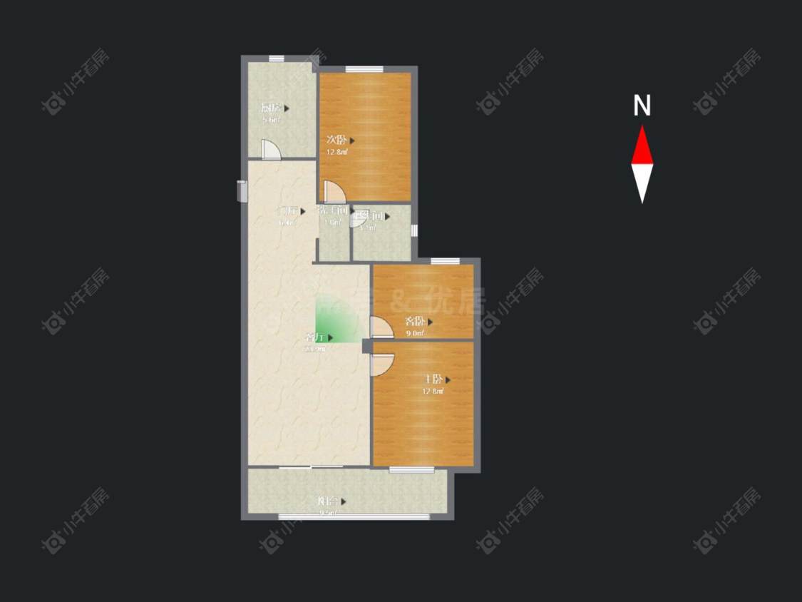 九洲花园二期房源户型图 常州九洲花园二期在售二手房源户型图_小牛看房