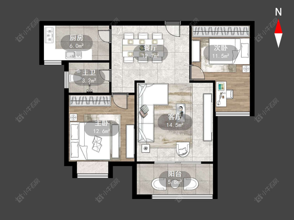 常州星盛家园在售二手房源户型图_小牛看房