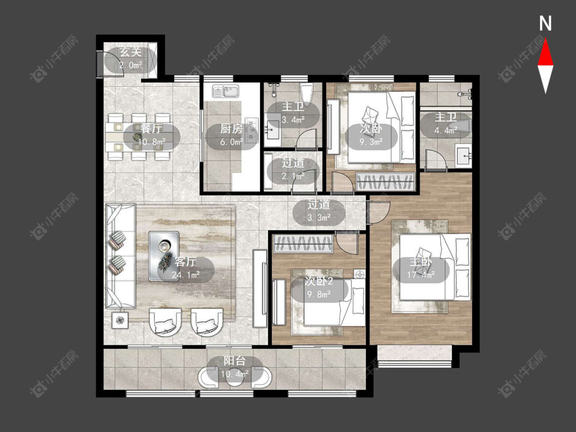 常州融信澜悦在售二手房源户型图_小牛看房
