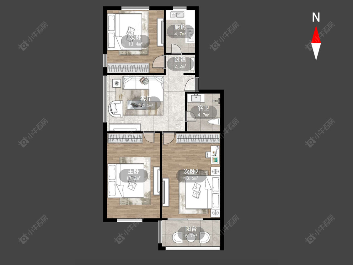 常州站北新村中站北在售二手房源户型图_小牛看房