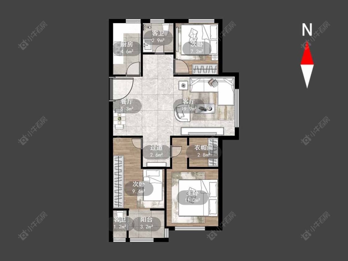 常州新城桃李郡在售二手房源户型图_小牛看房