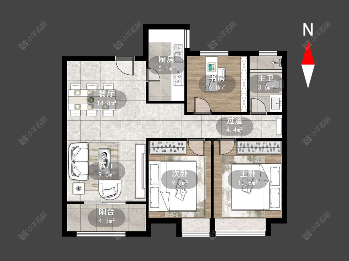 常州中海锦珑湾在售二手房源户型图_小牛看房