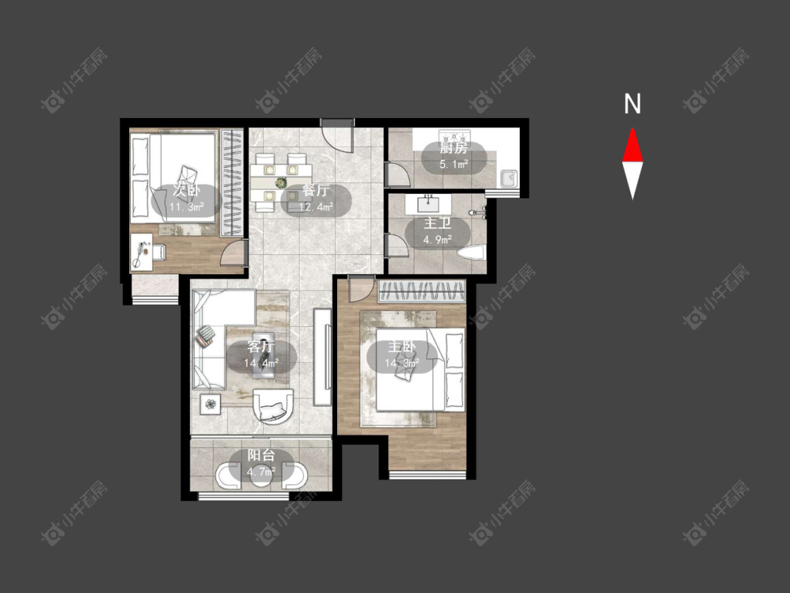 常州九洲花园一期在售二手房源户型图_小牛看房
