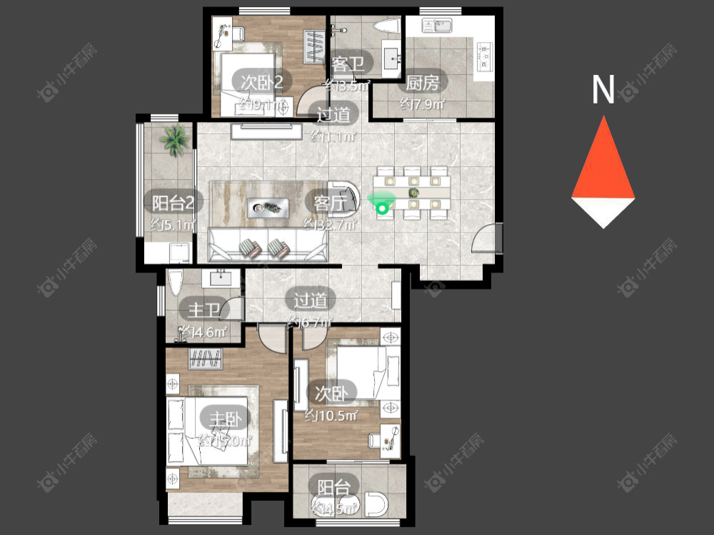 吾悦广场北区房源户型图 常州吾悦广场北区在售二手房源户型图_小牛看房