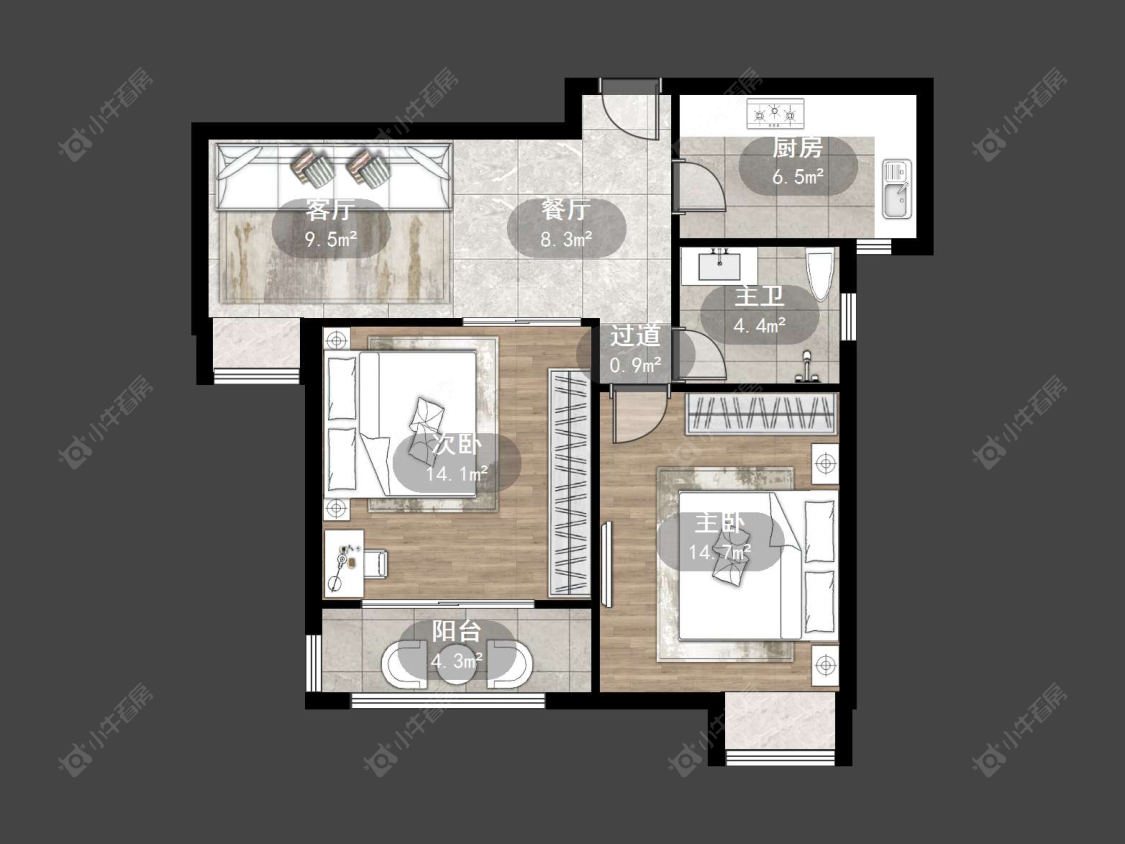 常州新城公馆风尚在售二手房源户型图_小牛看房