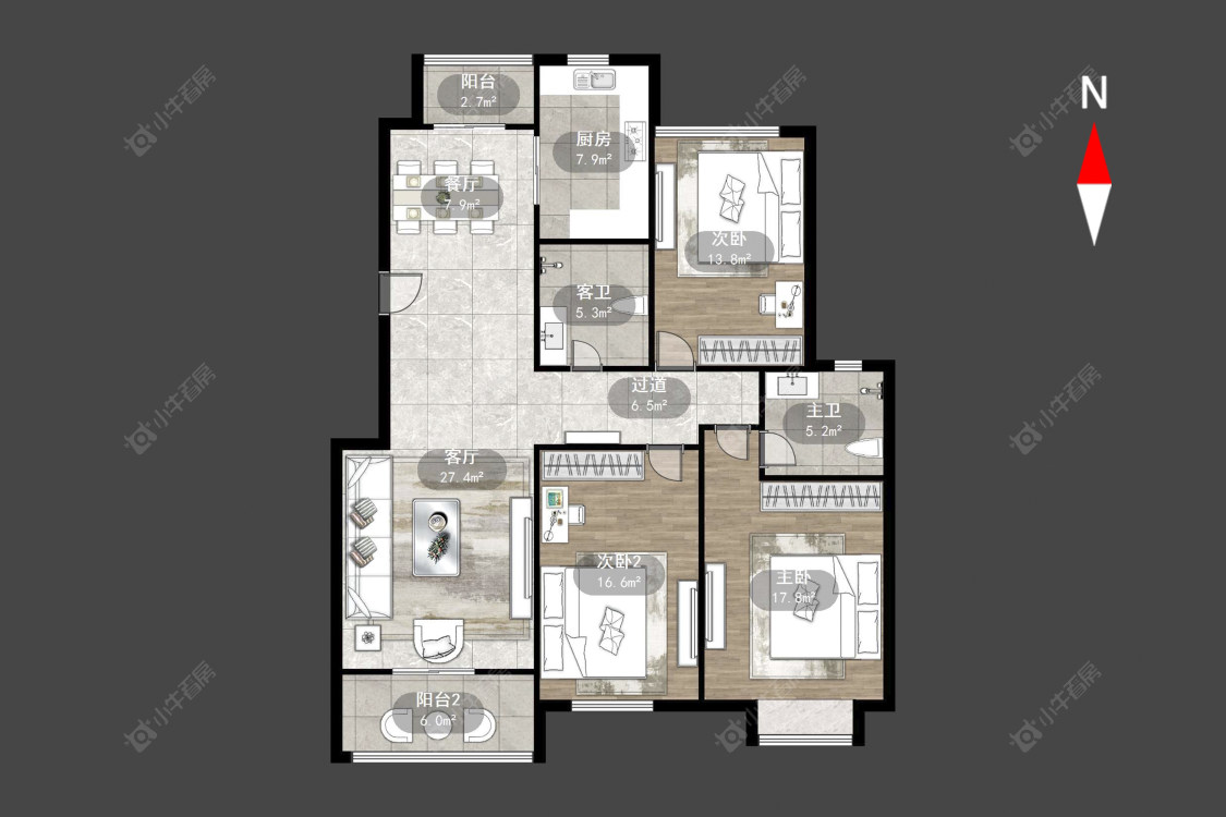 华都馨苑房源户型图 常州华都馨苑在售二手房源户型图_小牛看房