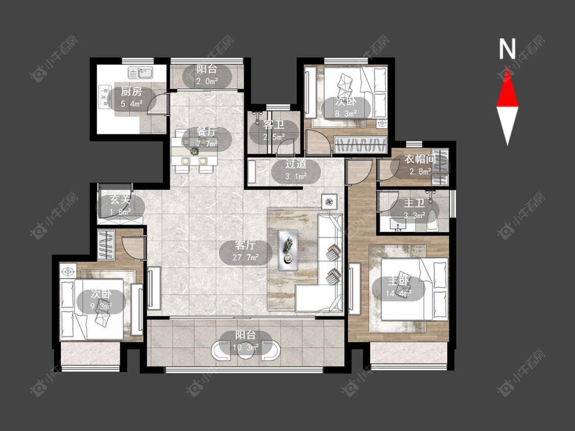 常州文澜国宾在售二手房源户型图_小牛看房