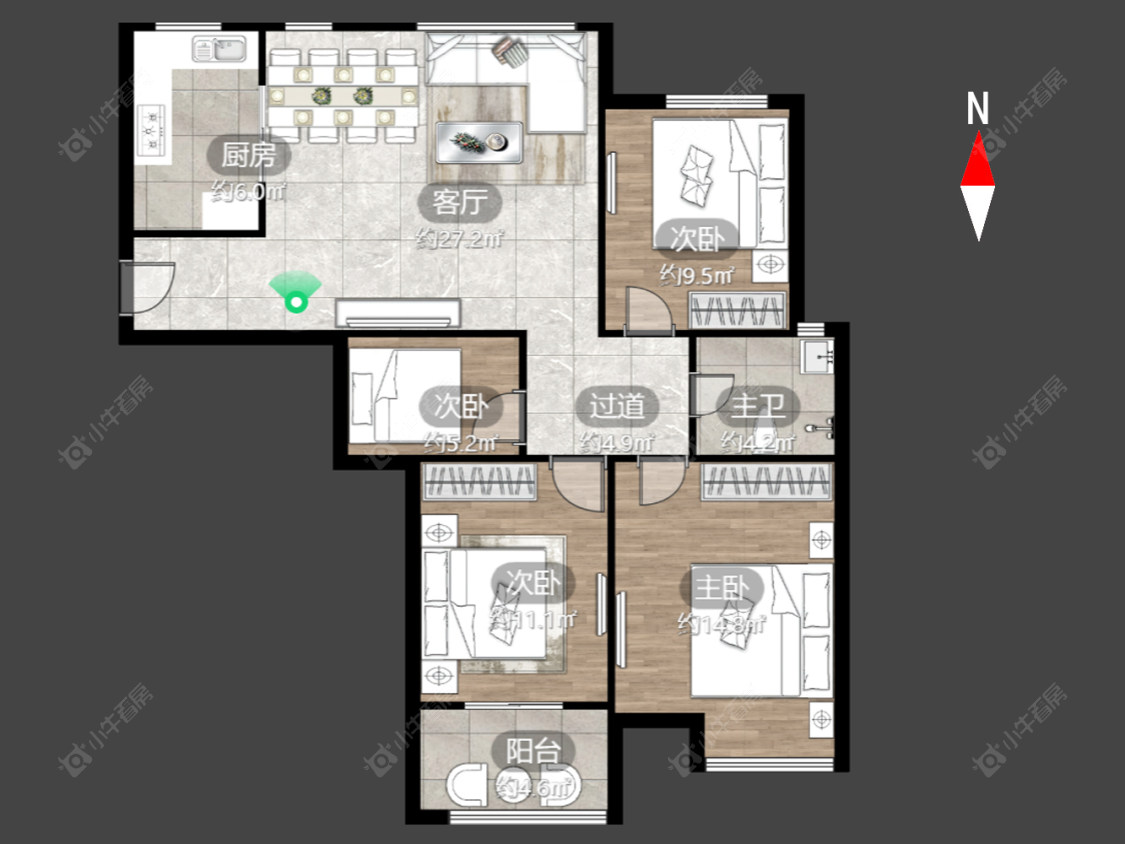 常州府河名居在售二手房源户型图_小牛看房