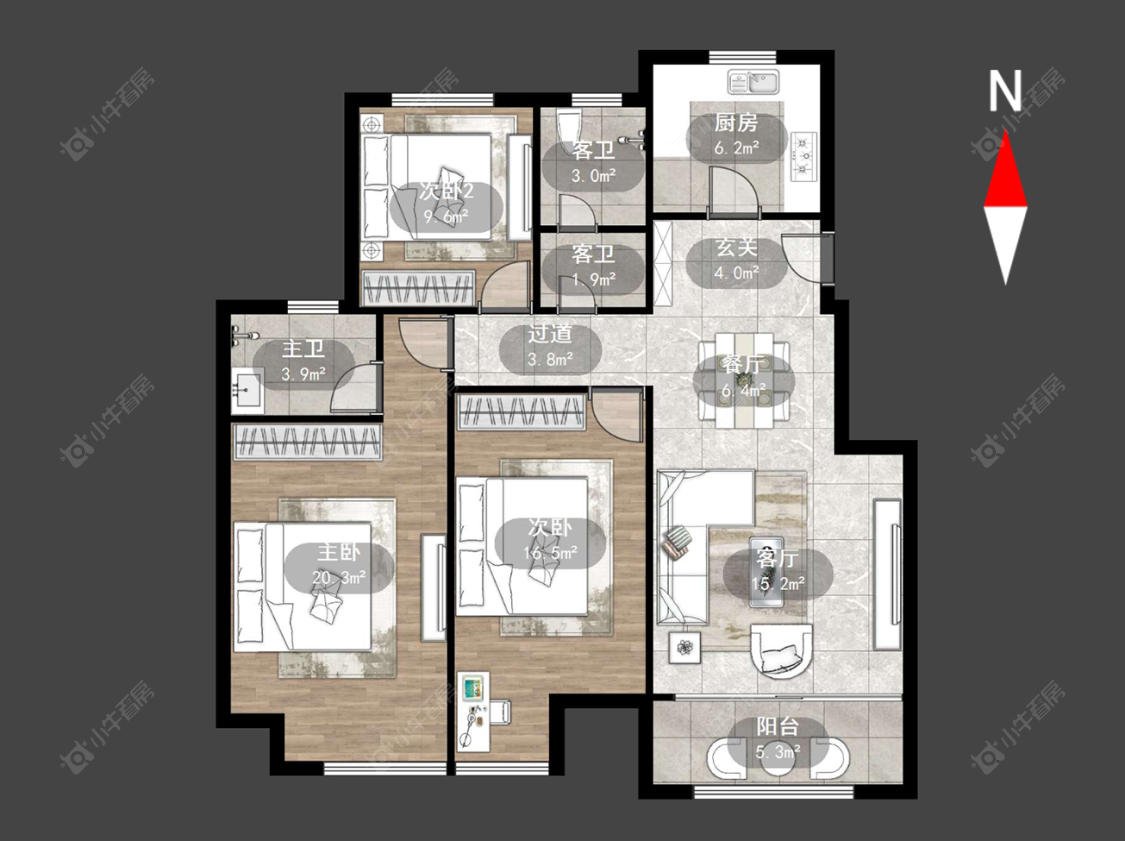 常州新景花苑四期在售二手房源户型图_小牛看房