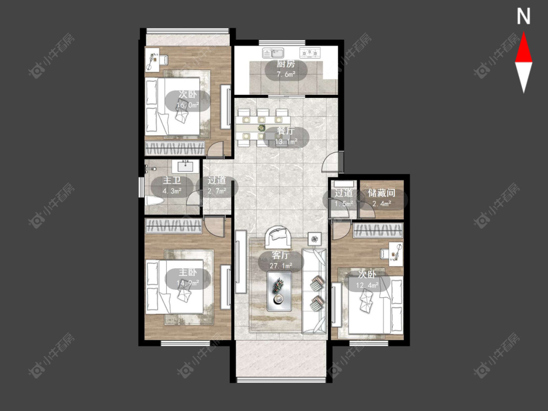 常州银河湾花园在售二手房源户型图_小牛看房