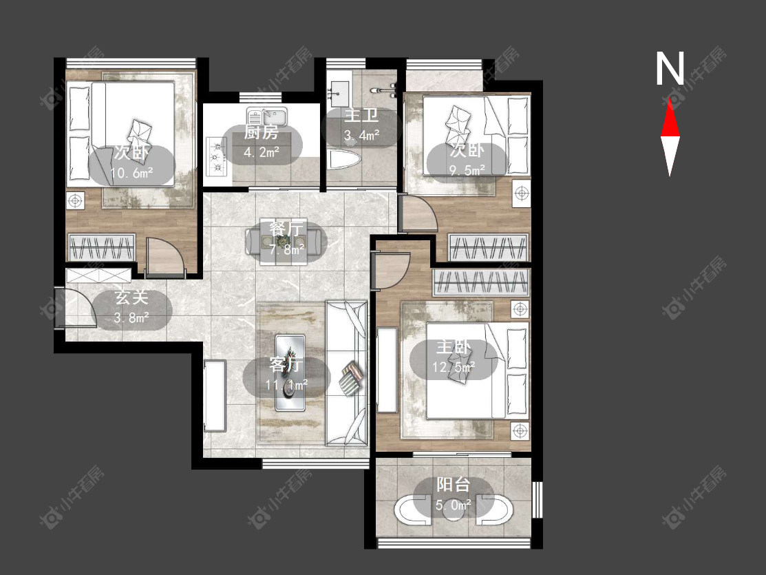 常州水岸花语在售二手房源户型图_小牛看房