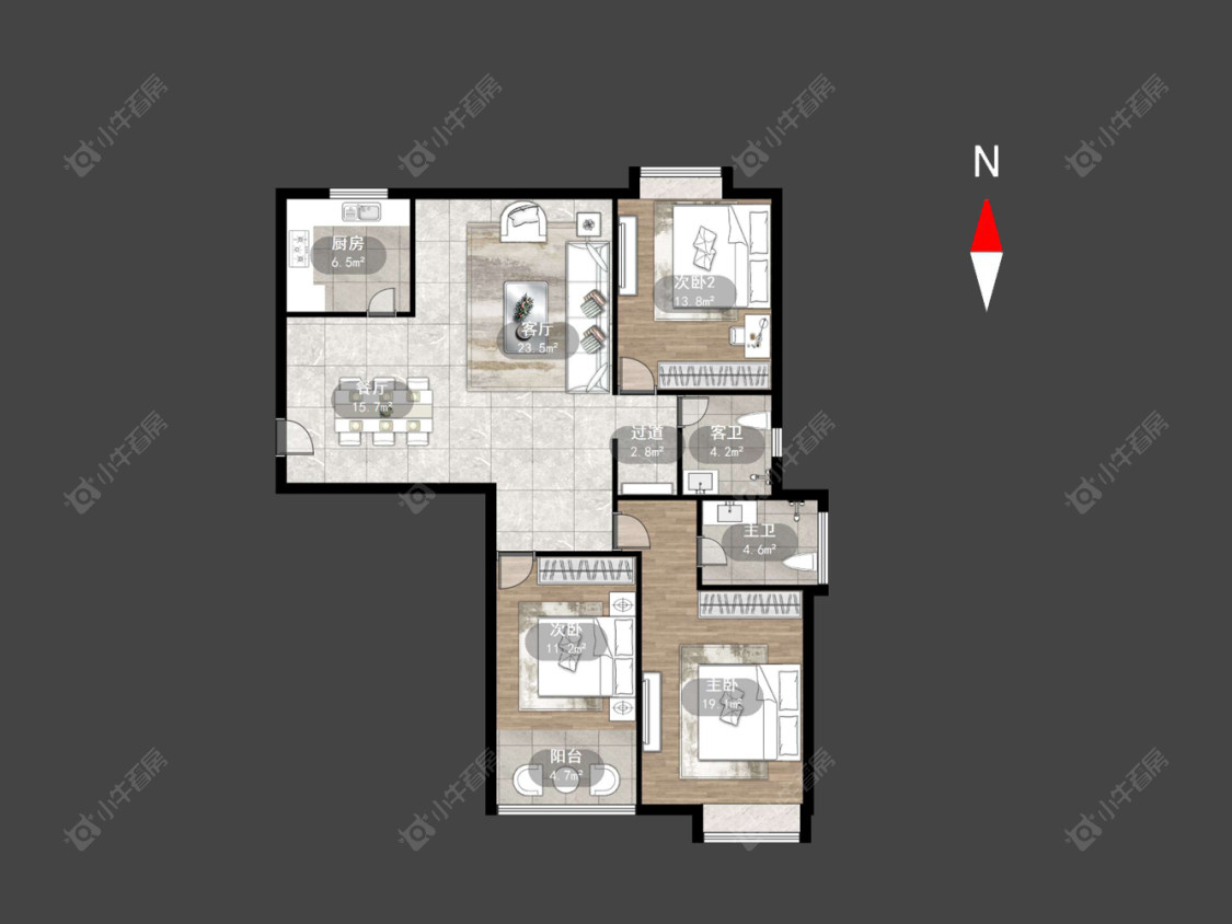 常州祥龙苑在售二手房源户型图_小牛看房