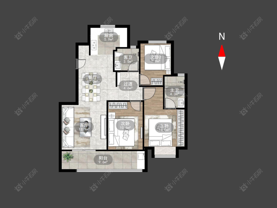 常州天奕云著在售二手房源户型图_小牛看房