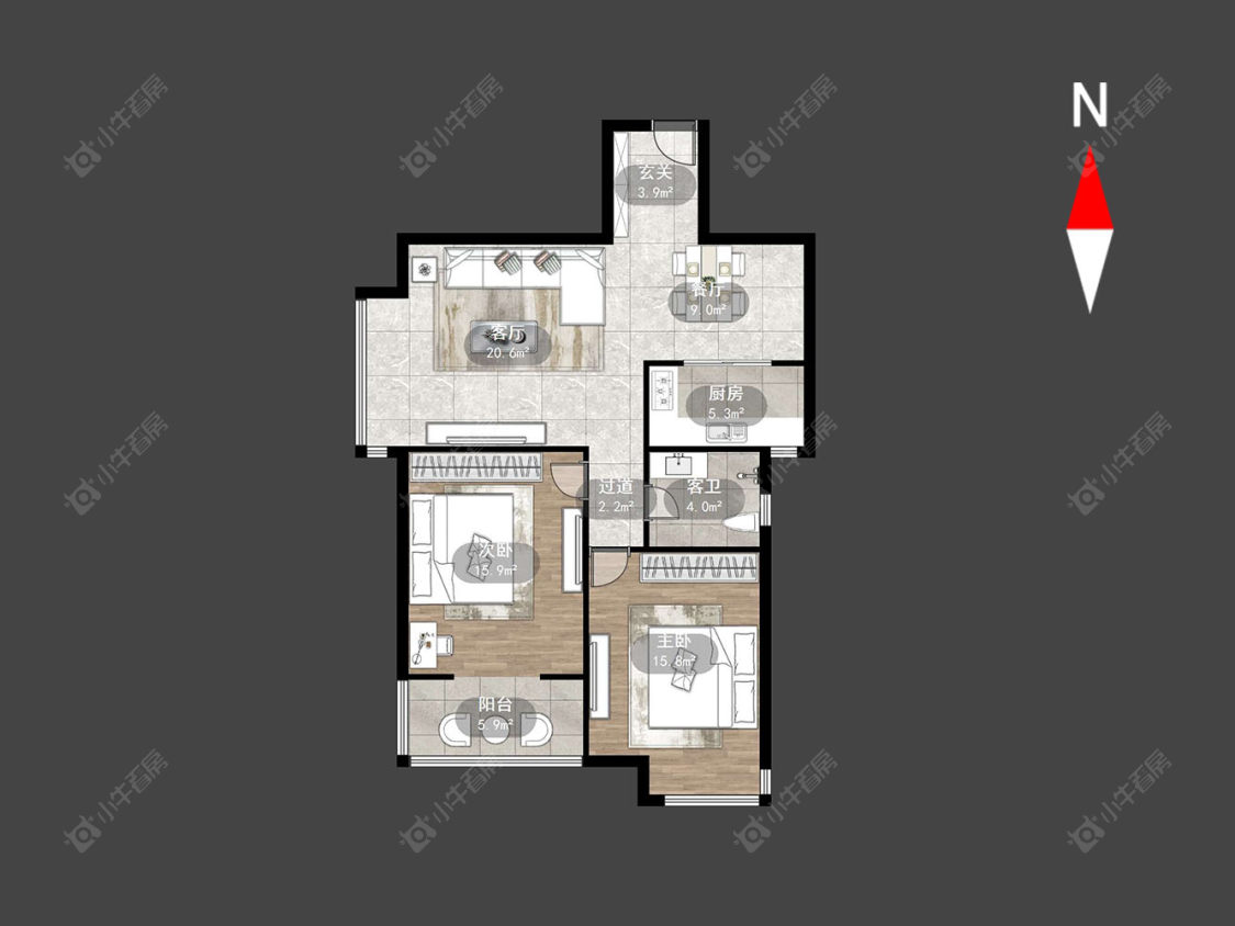 青竹苑C区房源户型图 常州青竹苑C区在售二手房源户型图_小牛看房