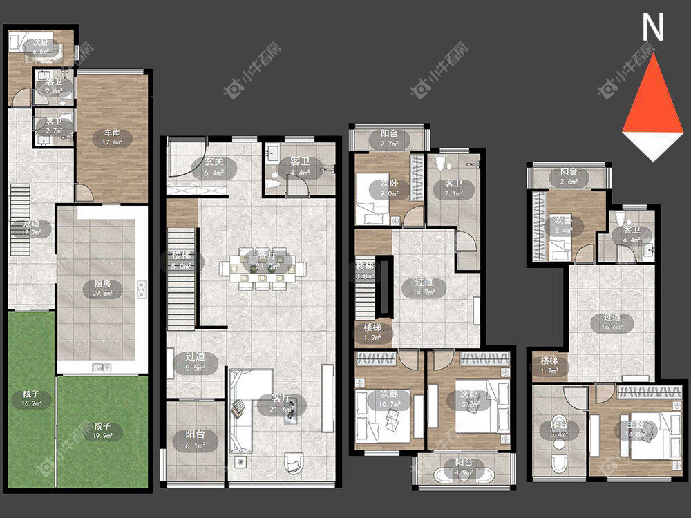 常州莱蒙城别墅区在租房源户型图_小牛看房
